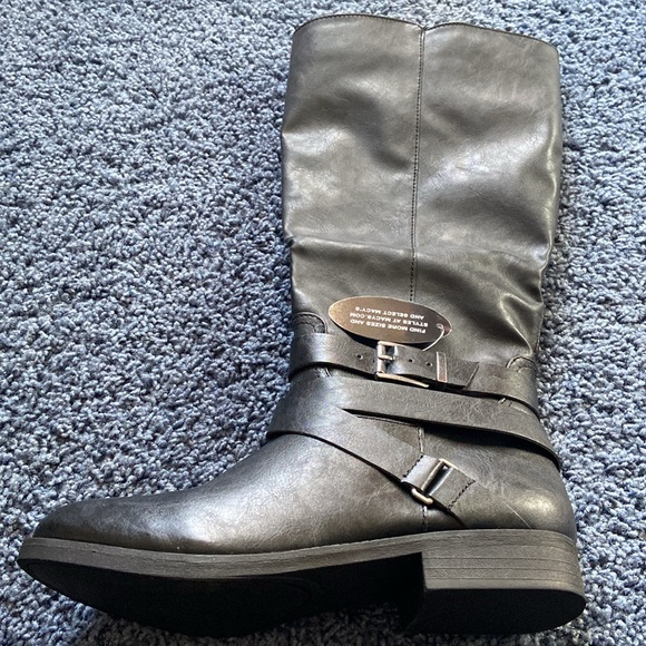 Macys Style & Co Lolah Black Wide Calf Boots - Picture 4 of 9